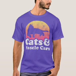 T-shirt Chats et voitures musculaires Chat et musique homm