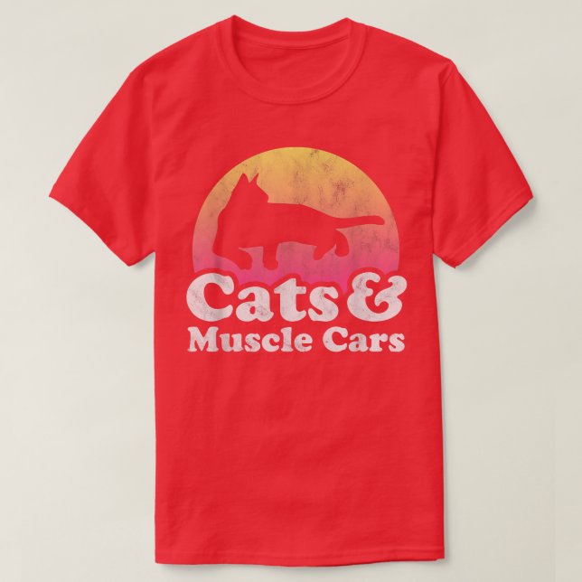 T-shirt Chats et voitures musculaires Hommes ou femmes Cha (Design devant)