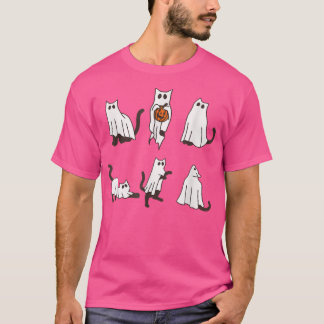 T-shirt Chats Fantômes Motif Halloween drôle Costume de ch