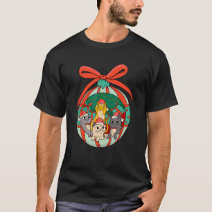 T-shirt Chats Font La Fête Dans L'ornement De Noël Décorat