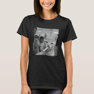 T-shirt Chats fumant une cigarette Gang drôle de sarcasme 
