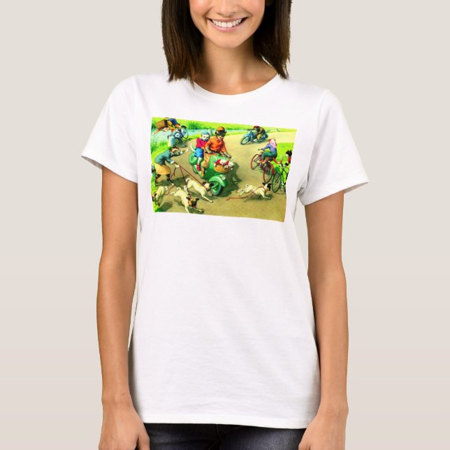 T-shirt Chats grand public sur motos et vélos (Devant)