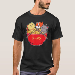 T-shirt Chats Japonais Nourriture Ramen nouilles Soupe Lov