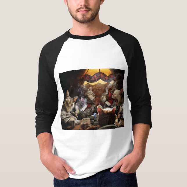 T-shirt Chats jouant au poker (Devant)
