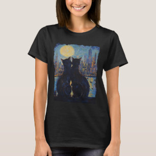 T-shirt Chats la nuit à New York Van Gogh Chat pour amateu