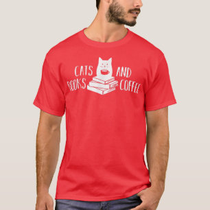 T-shirt Chats Livres et Café Cute et Amoureux de les chats