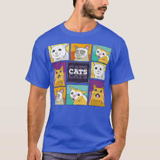 T-shirt Chats Mème émotions de chats mignon chat Pour les