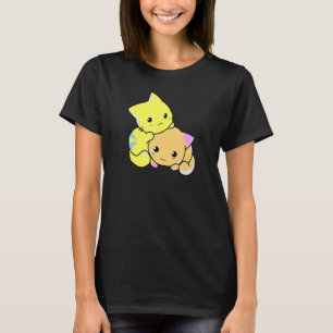 T-shirt Chats Mignons Colorés Jouant