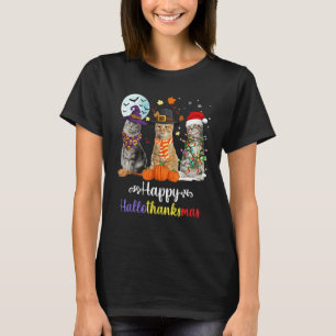 T-shirt Chats mignons Halloween Joyeux Noël Heureux Hallot