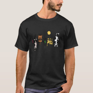 T-shirt Chats Mignons Pendus à un Fil à Linge Chat Drôle
