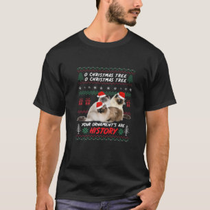 T-shirt Chats Noël Amoureux des oiseaux
