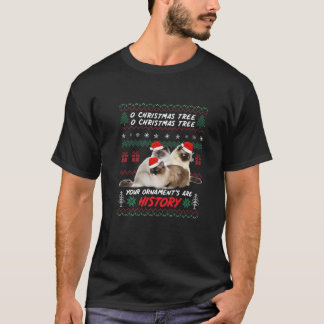 T-shirt Chats Noël Amoureux des oiseaux