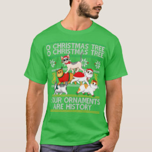 T-shirt Chats Noël Drôle Ornements Pajama Famille Chat