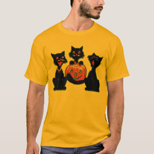 T-shirt chats noirs de Halloween des années 1930 avec Jac