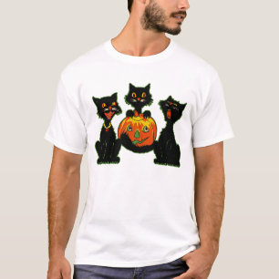 T-shirt Chats noirs d'Halloween des années 1930 avec Jack 