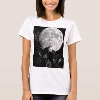 T-shirt Chats noirs et la lune