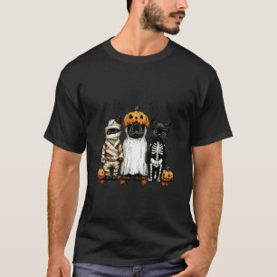 T-shirt Chats noirs mignons d'Halloween en fantôme de momi
