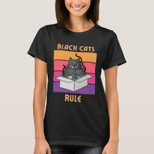 T-shirt Chats noirs règnent Mignons chats smoking en boît