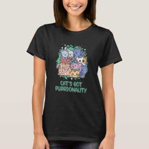 T-shirt Chats Obtenus Pursonalité Chat Sayings Kitten Cita