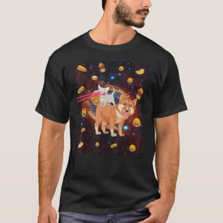 T-shirt Chats Oeil Laser Dans L'Espace Chat Chien Manger P
