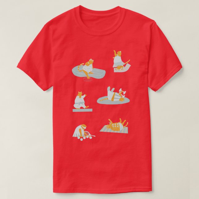 T-shirt Chats orange actifs (Design devant)
