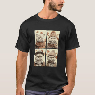 T-shirt Chats persans mignons feuilles d'automne animal fé
