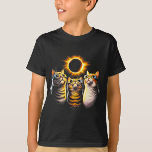 T-shirt Chats Portant Des Éclipses Solaires En Regardant L