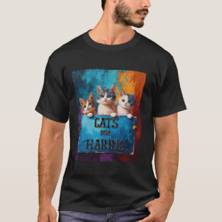 T-shirt Chats pour Harris Cute Kitten Campagne Support Art
