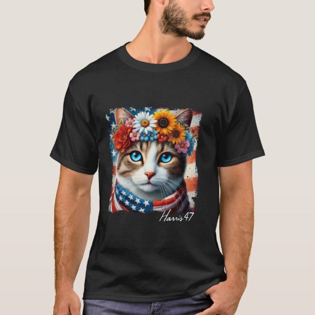 T-shirt Chats pour Kamala Harris 2024 Président 47 T Chemi (Devant)
