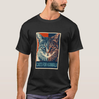 T-shirt Chats pour Kamala Kamala Harris 2024 Comma La la T
