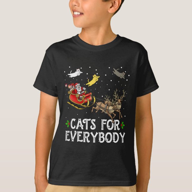 T-shirt Chats Pour Tous Noël Chat Fun Xmas Femmes Sa (Devant)