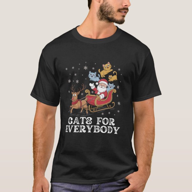 T-shirt Chats pour tout le monde Amoureux des chats Santa  (Devant)