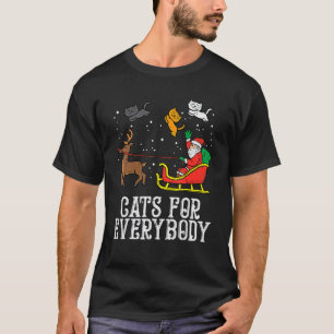 T-shirt Chats pour tout le monde Santa Noël PJs Xmas Femme