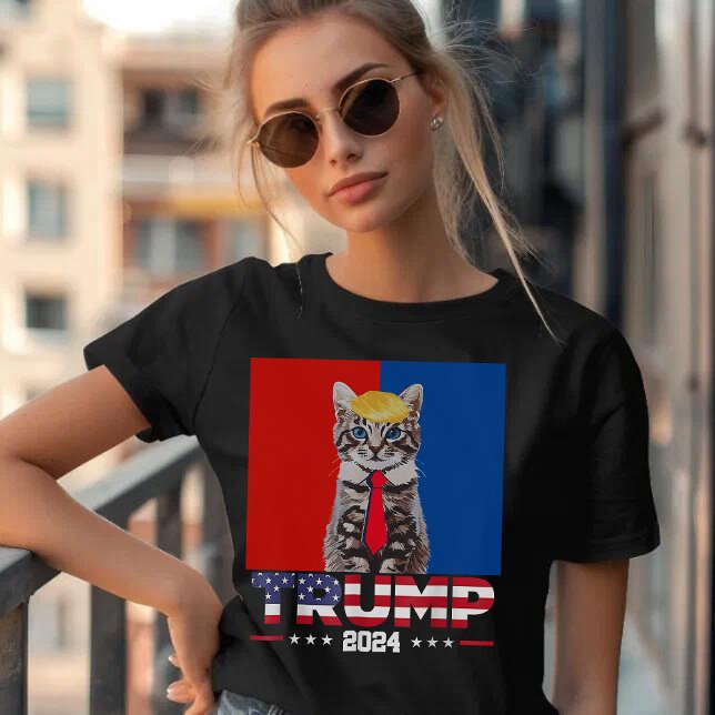 T-shirt Chats Pour Trump 2024 | Vance Trump Red Blue (Créateur téléchargé)