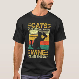 T-shirt Chats Résout Problèmes Vin Dégustation De Vin Pap