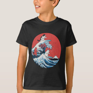 T-shirt Chats Rétro Big Wave Drôles de Chats de Surf Art J