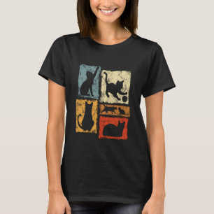 T-shirt Chats Rétro Habitudes Quotidiennes Graphique pour