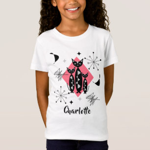 T-Shirt Chats rétro Starburst atomique moderne milieu du 