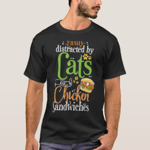 T-shirt Chats sandwich au poulet et hamburger au poulet