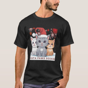 T-shirt Chats souriants mignons en Noël Père Noël Holiday