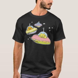 T-shirt Chats Space Chats Chats Dans L'Espace Bleu Trans