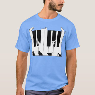T-shirt Chats Sur Touches De Piano 