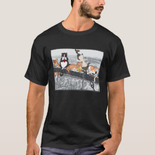T-shirt Chats sur un gratte-ciel parodie déjeuner drôle Ne