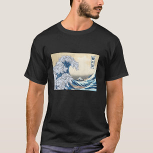 T-shirt Chats surfant sur la Grande Vague japonaise de Kan