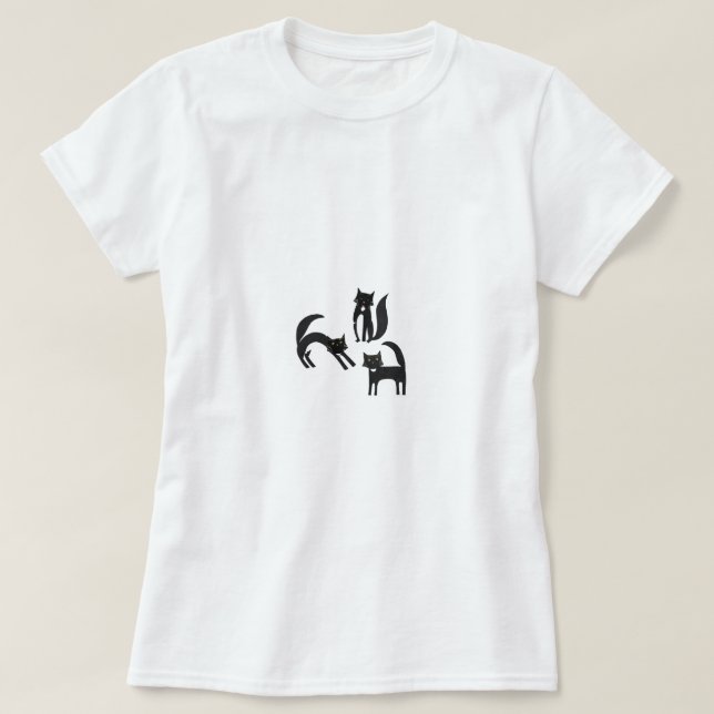 T-shirt Chats Tuxedo noirs et blancs (Design devant)