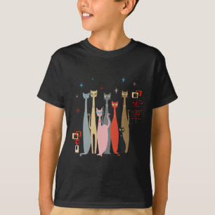 T-shirt Chats Vintages du milieu du siècle moderne Look le