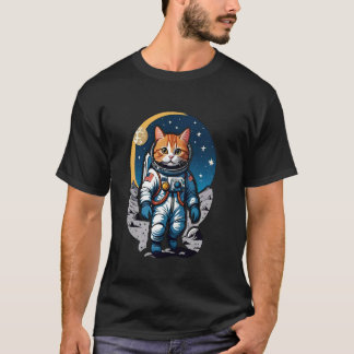 T-shirt Chatstronaute (#02) chat astronaute dans l'espace