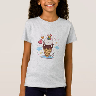 T-Shirt chatte de noël, kawaii, mignon, anime, love, fille