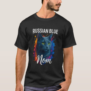 T-shirt Chatte mère Bleu Russe Maman Bleu Russe