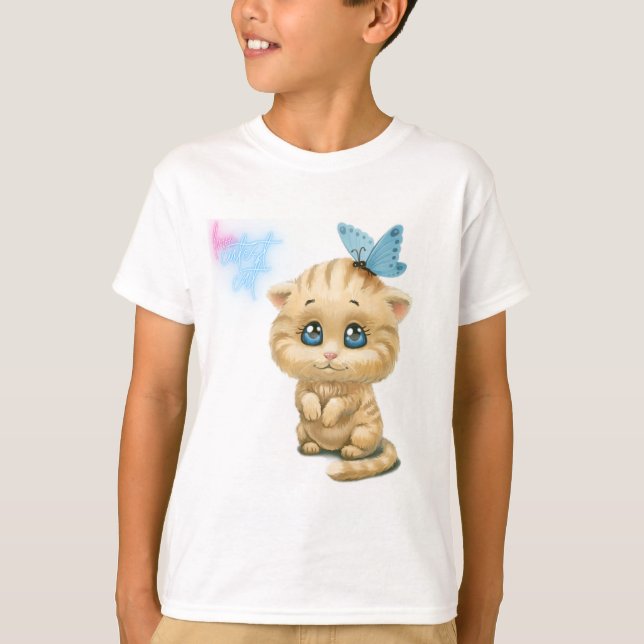 T-shirt chatte mignonne (Devant)